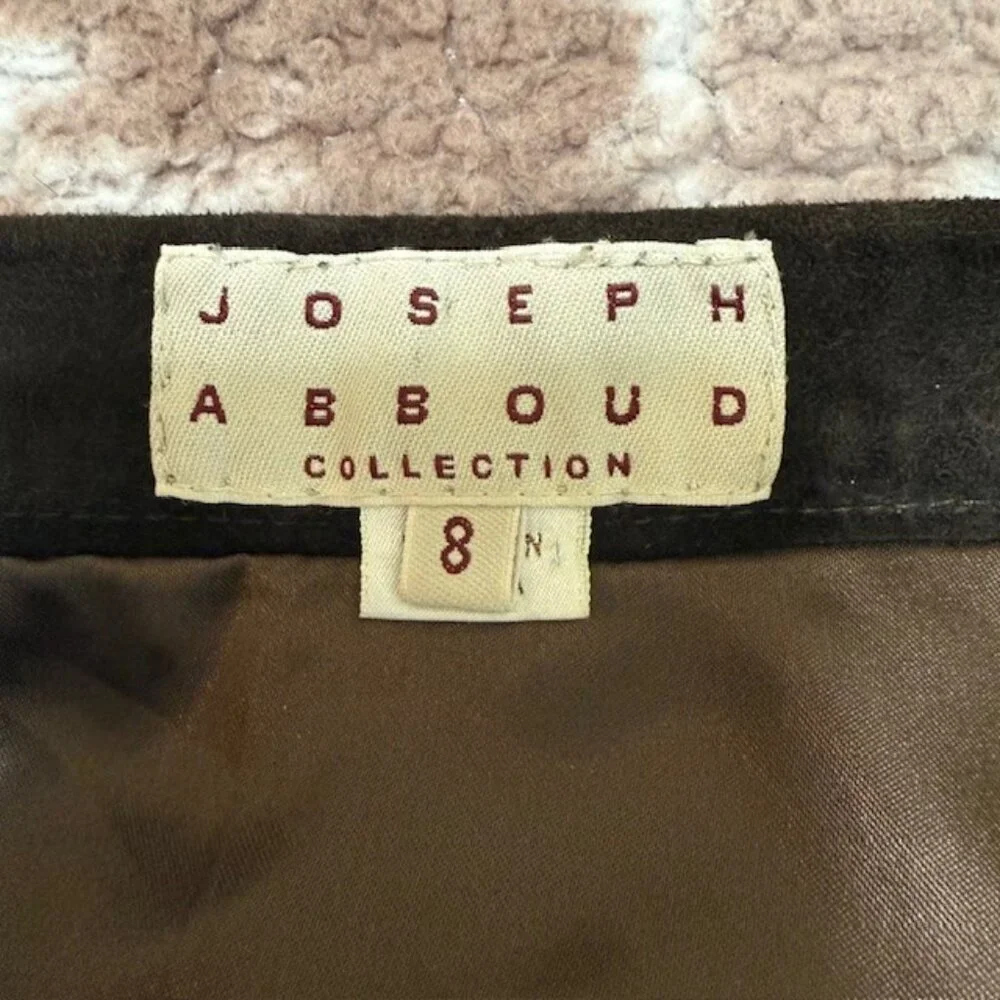 VTG Joseph Abboud Womens Suede Leather‎ Maxi Skirt Size 8 Brown Riding Western